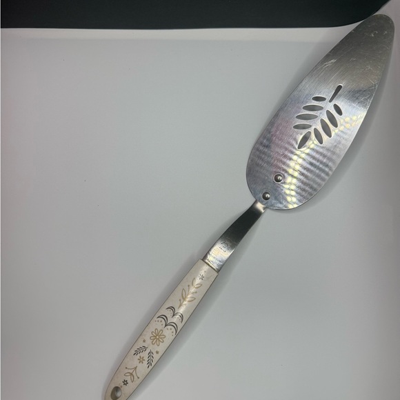 Vintage Flint Stainless USA Pie Server – Mid Century Modern Arrowhead Floral Han - Picture 7 of 10